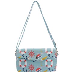 Nautical-marine-symbols-seamless-pattern Removable Strap Clutch Bag by Salman4z