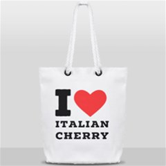 I Love Italian Cherry Full Print Rope Handle Tote (small) by ilovewhateva