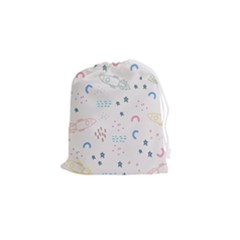Spaceship Pattern Star Drawstring Pouch (small) by danenraven