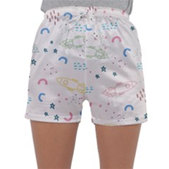 Spaceship Pattern Star Sleepwear Shorts by danenraven