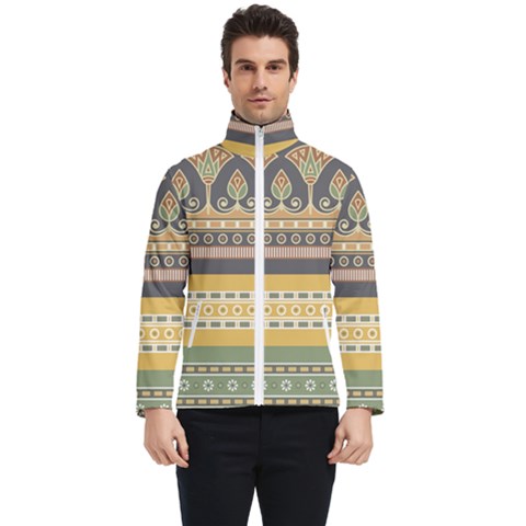 Seamless-pattern-egyptian-ornament-with-lotus-flower Men s Bomber Jacket by Salman4z