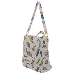 Vector-boho-doodle-feathers-seamless-pattern-illustration Crossbody Backpack by Salman4z