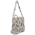 Vector-boho-doodle-feathers-seamless-pattern-illustration Crossbody Backpack View2