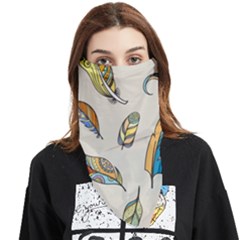 Vector-boho-doodle-feathers-seamless-pattern-illustration Face Covering Bandana (triangle) by Salman4z