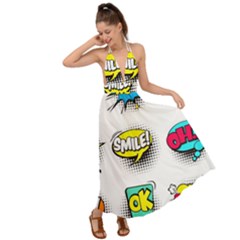 Set-colorful-comic-speech-bubbles Backless Maxi Beach Dress by Salman4z