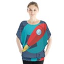 Rocket-with-science-related-icons-image Batwing Chiffon Blouse View1
