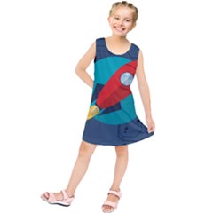 Rocket-with-science-related-icons-image Kids  Tunic Dress by Salman4z