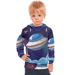 Ufo-alien-spaceship-galaxy Kids  Hooded Pullover by Salman4z