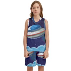 Ufo-alien-spaceship-galaxy Kids  Basketball Mesh Set by Salman4z