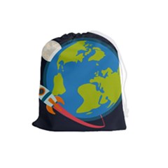 Spaceship-design Drawstring Pouch (large) by Salman4z