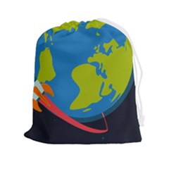 Spaceship-design Drawstring Pouch (2xl) by Salman4z