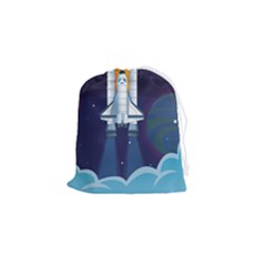 Spaceship-milkyway-galaxy Drawstring Pouch (small) by Salman4z