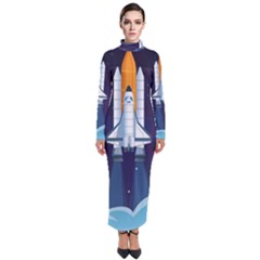 Spaceship-milkyway-galaxy Turtleneck Maxi Dress by Salman4z