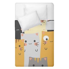 Seamless-pattern-cute-cat-cartoons Duvet Cover Double Side (single Size) by Salman4z