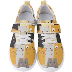 Seamless-pattern-cute-cat-cartoons Men s Velcro Strap Shoes by Salman4z