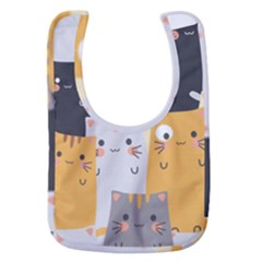 Seamless-pattern-cute-cat-cartoons Baby Bib by Salman4z
