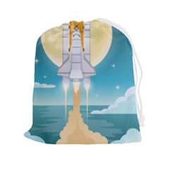 Space-exploration-illustration Drawstring Pouch (2xl) by Salman4z