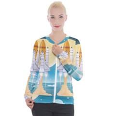 Space-exploration-illustration Casual Zip Up Jacket by Salman4z