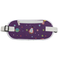 Space-travels-seamless-pattern-vector-cartoon Rounded Waist Pouch by Salman4z