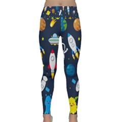 Big-set-cute-astronauts-space-planets-stars-aliens-rockets-ufo-constellations-satellite-moon-rover-v Lightweight Velour Classic Yoga Leggings by Salman4z