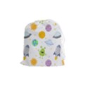 Seamless-pattern-cartoon-space-planets-isolated-white-background Drawstring Pouch (Medium) View1