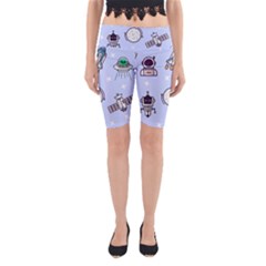 Seamless-pattern-with-space-theme Yoga Cropped Leggings by Salman4z