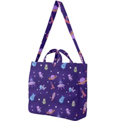 Space-seamless-pattern Square Shoulder Tote Bag by Salman4z