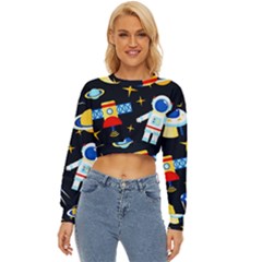 Space Seamless Pattern Lightweight Long Sleeve Sweatshirt by Salman4z