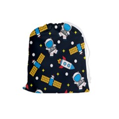 Seamless-adventure-space-vector-pattern-background Drawstring Pouch (large) by Salman4z