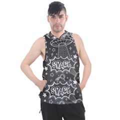 Vector-flat-space-design-background-with-text Men s Sleeveless Hoodie by Salman4z