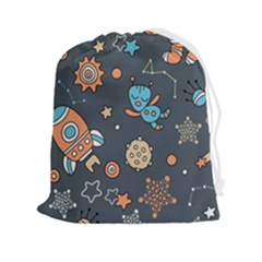 Space-seamless-pattern Drawstring Pouch (2xl) by Salman4z