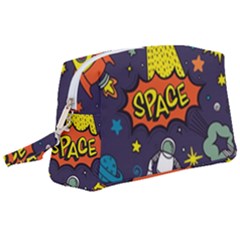 Vector-flat-space-design-background-with-text -- Wristlet Pouch Bag (large) by Salman4z