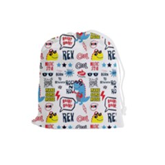 Monster-cool-seamless-pattern Drawstring Pouch (large) by Salman4z