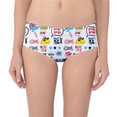 Monster-cool-seamless-pattern Mid-waist Bikini Bottoms by Salman4z