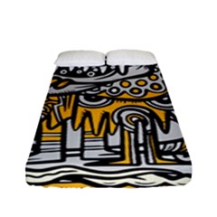 Crazy-abstract-doodle-social-doodle-drawing-style Fitted Sheet (full/ Double Size) by Salman4z
