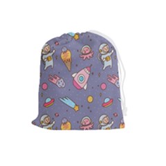 Outer-space-seamless-background Drawstring Pouch (large) by Salman4z
