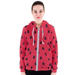 Seamless-watermelon-surface-texture Women s Zipper Hoodie by Salman4z