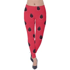 Seamless-watermelon-surface-texture Velvet Leggings by Salman4z