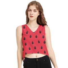 Seamless-watermelon-surface-texture V-neck Cropped Tank Top by Salman4z