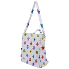 Seamless-pattern-cute-funny-monster-cartoon-isolated-white-background Crossbody Backpack by Salman4z