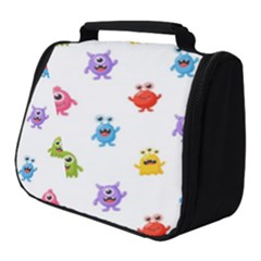 Seamless-pattern-cute-funny-monster-cartoon-isolated-white-background Full Print Travel Pouch (small) by Salman4z