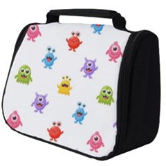 Seamless-pattern-cute-funny-monster-cartoon-isolated-white-background Full Print Travel Pouch (big) by Salman4z