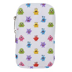 Seamless-pattern-cute-funny-monster-cartoon-isolated-white-background Waist Pouch (large) by Salman4z