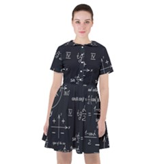 Mathematical-seamless-pattern-with-geometric-shapes-formulas Sailor Dress by Salman4z