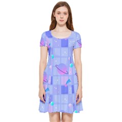 Seamless-pattern-pastel-galaxy-future Inside Out Cap Sleeve Dress by Salman4z