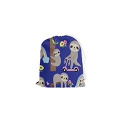 Hand-drawn-cute-sloth-pattern-background Drawstring Pouch (xs) by Salman4z