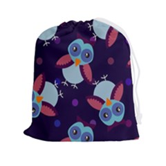 Owl-pattern-background Drawstring Pouch (2xl) by Salman4z