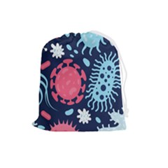Seamless-pattern-microbes-virus-vector-illustration Drawstring Pouch (large) by Salman4z