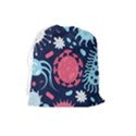 Seamless-pattern-microbes-virus-vector-illustration Drawstring Pouch (Large) View2