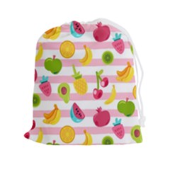 Tropical-fruits-berries-seamless-pattern Drawstring Pouch (2xl) by Salman4z
